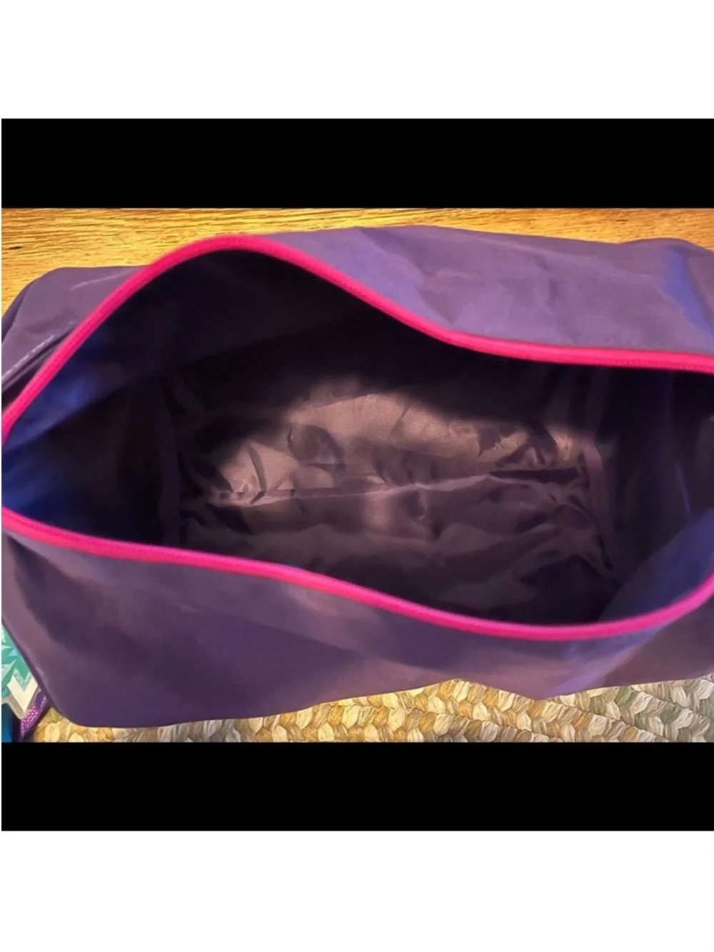Purple ballet shoes dance bag.